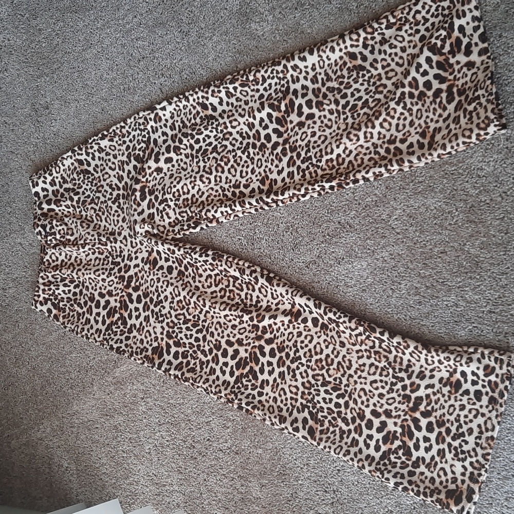 Leopard wide pant